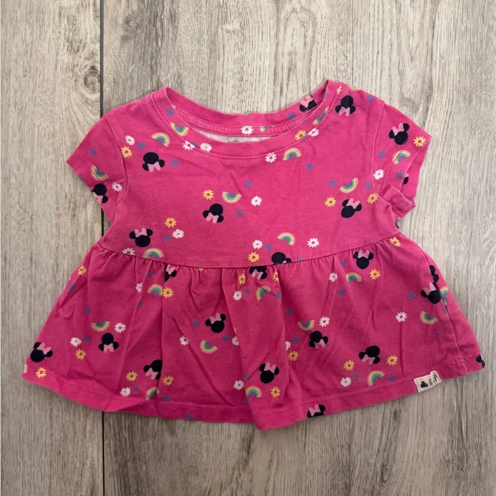 GAP Disney Organically Grown Pink Minnie Mouse Kids Shirt
